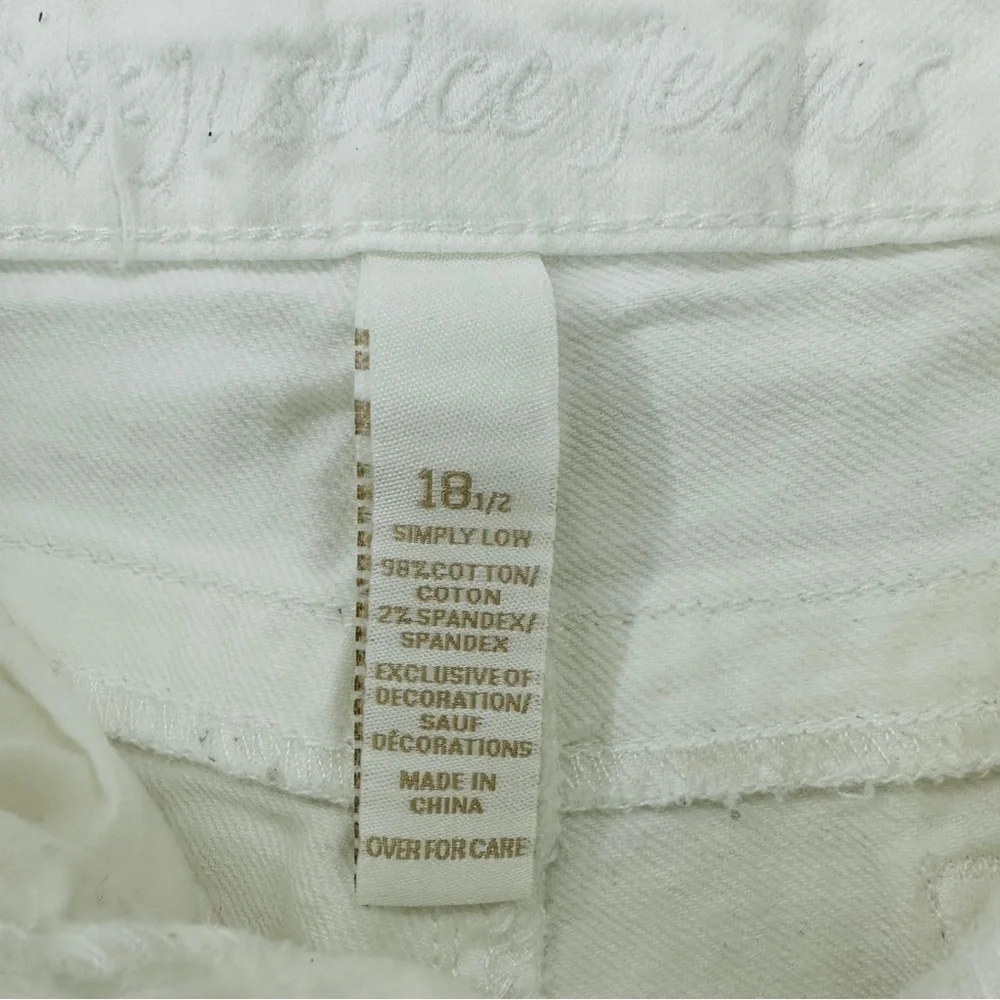 Justice Bermuda Jean Shorts Girls 18.5 White‎